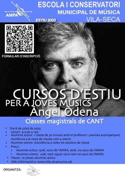 Curs d'estiu Màsterclasses de Cant a càrrec d'Àngel Òdena