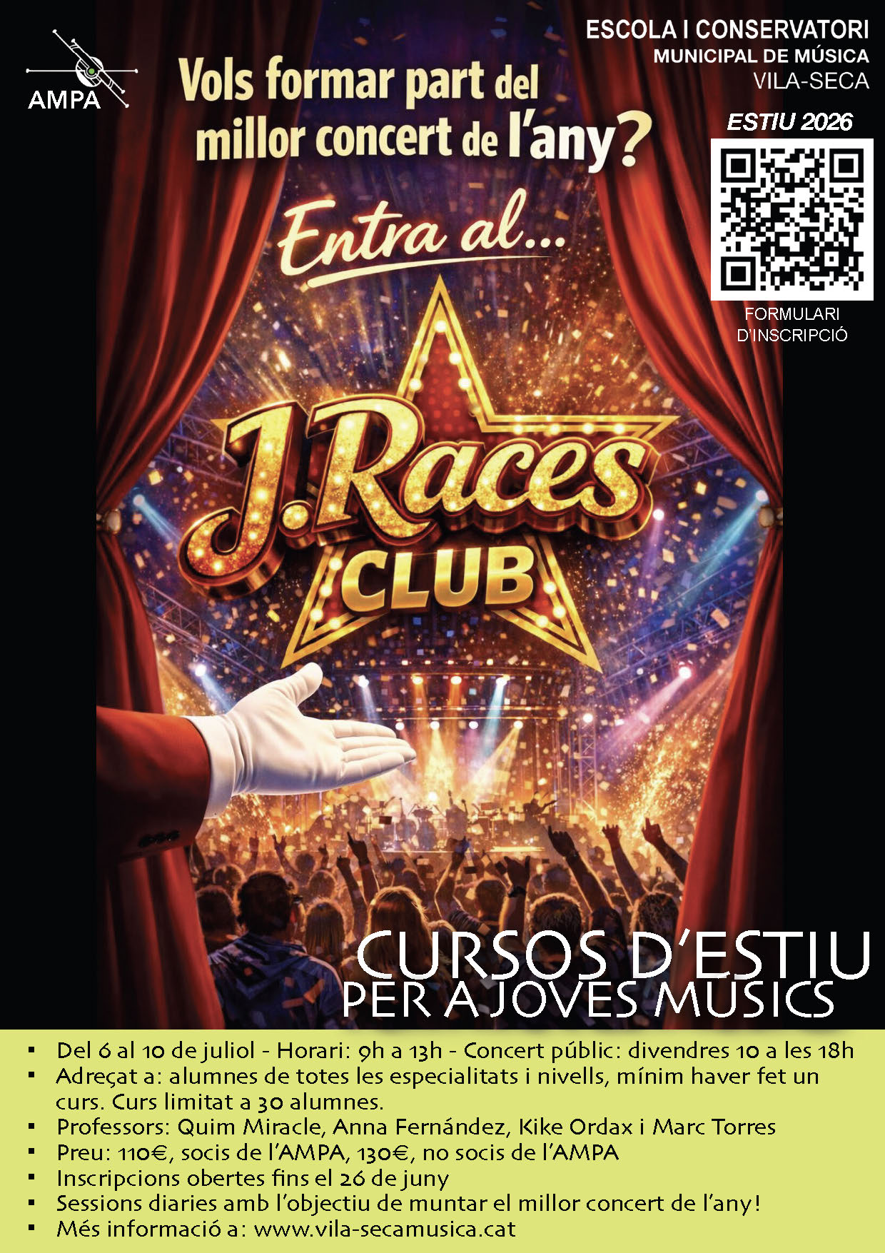 Obertes les inscripcions per al curs d'estiu J. Race's Club 2026