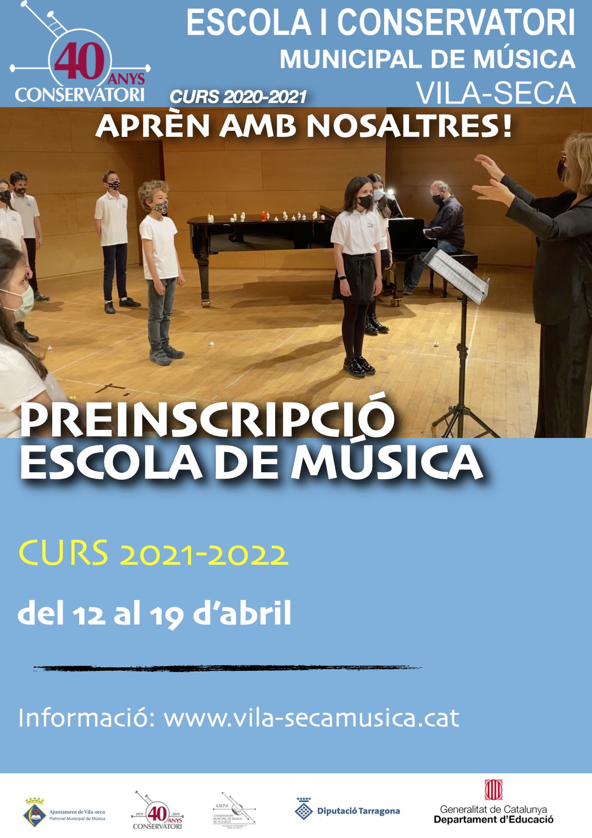 Preinscripcions Escola de Música curs 2021-2022