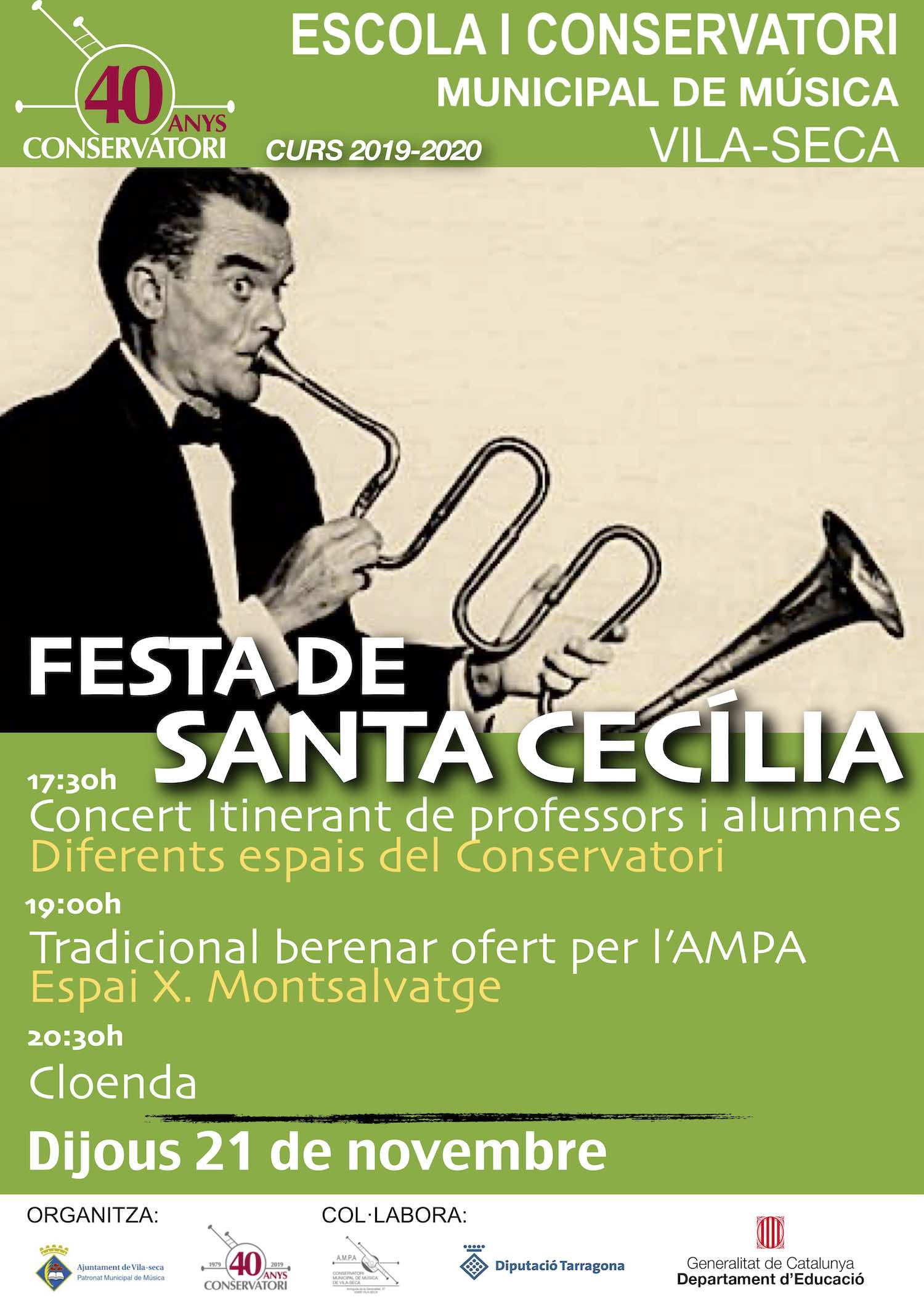 Festa de Santa Cecília amb concert itinerant el proper dijous 21 de novembre