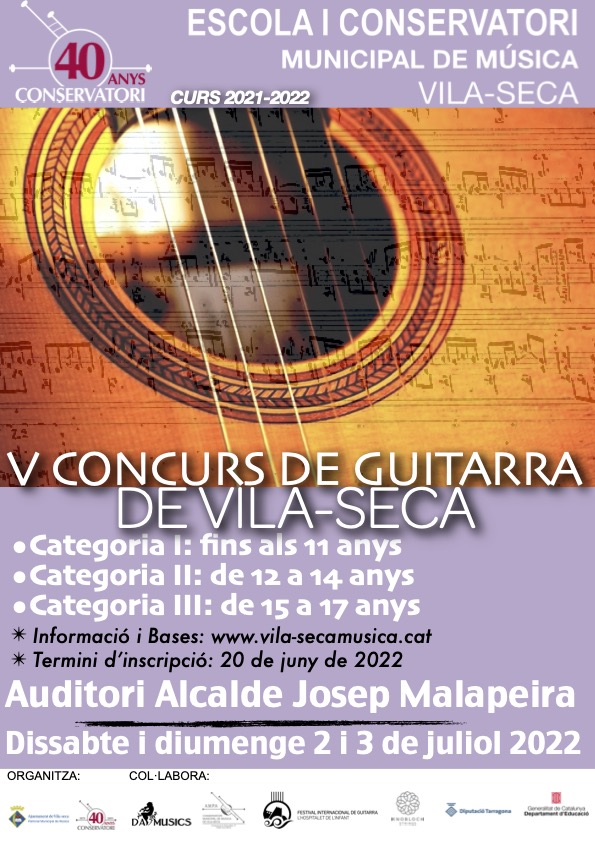 Convocat el CONCURS DE GUITARRA DE VILA-SECA en la seva 5a edició