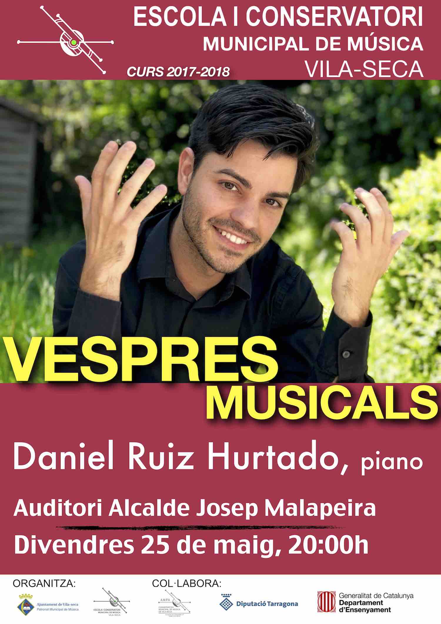 El pianista Daniel Ruiz Hurtado al cicle Vespres Musicals