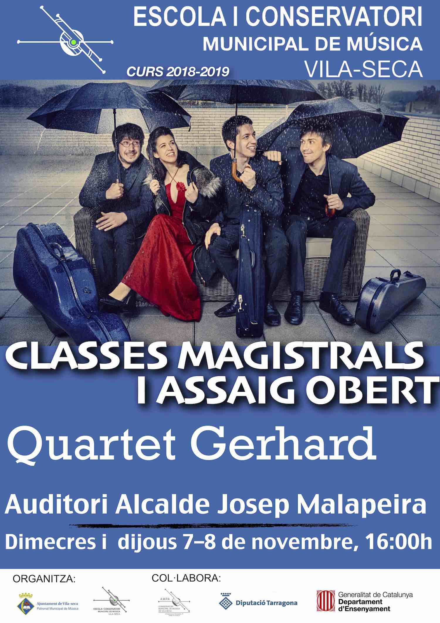 El Quartet Gerhard ofereix dues activitats per als alumnes del conservatori
