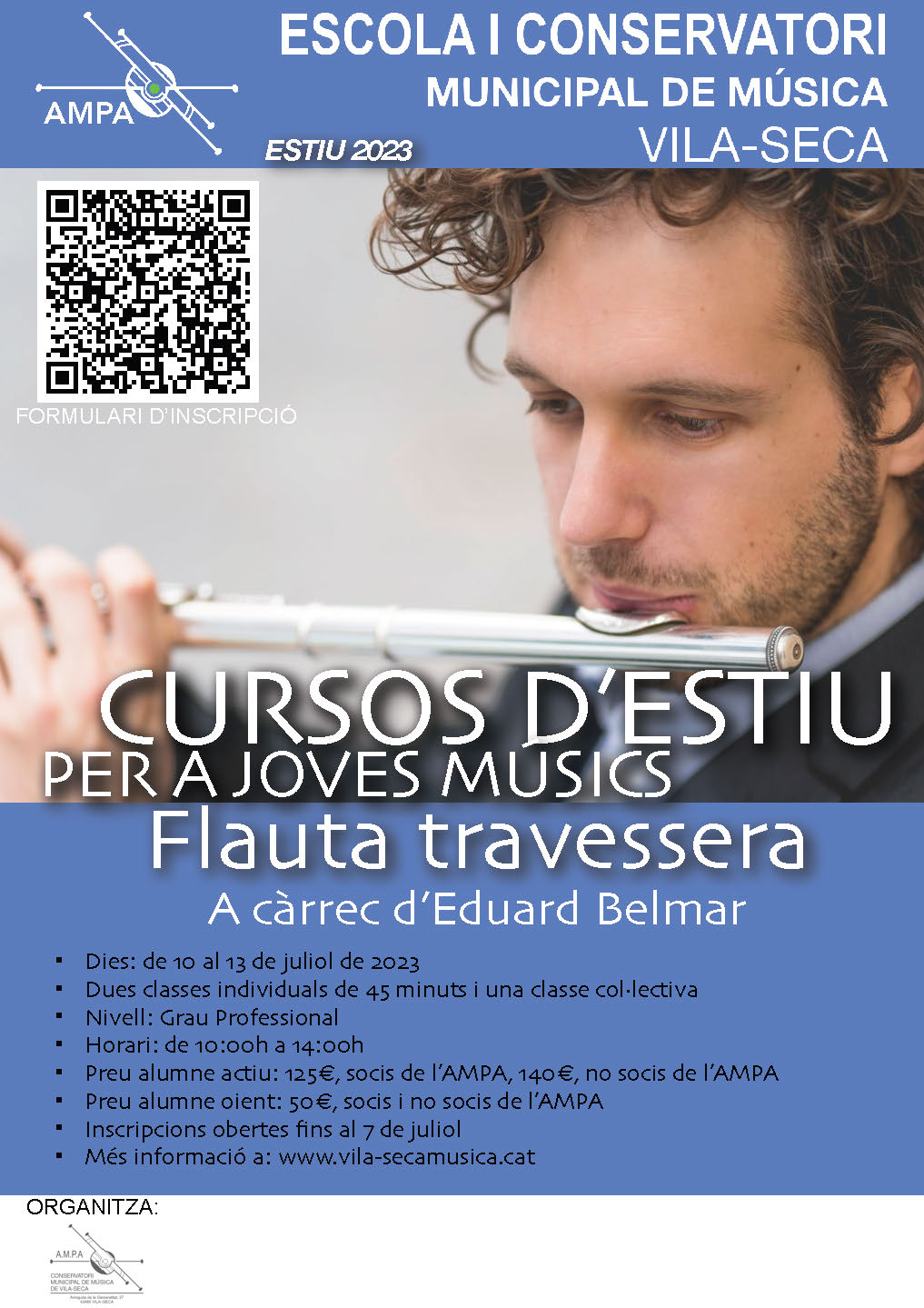 Cursos d'estiu de Flauta Travessera amb Eduard Belmar 2023
