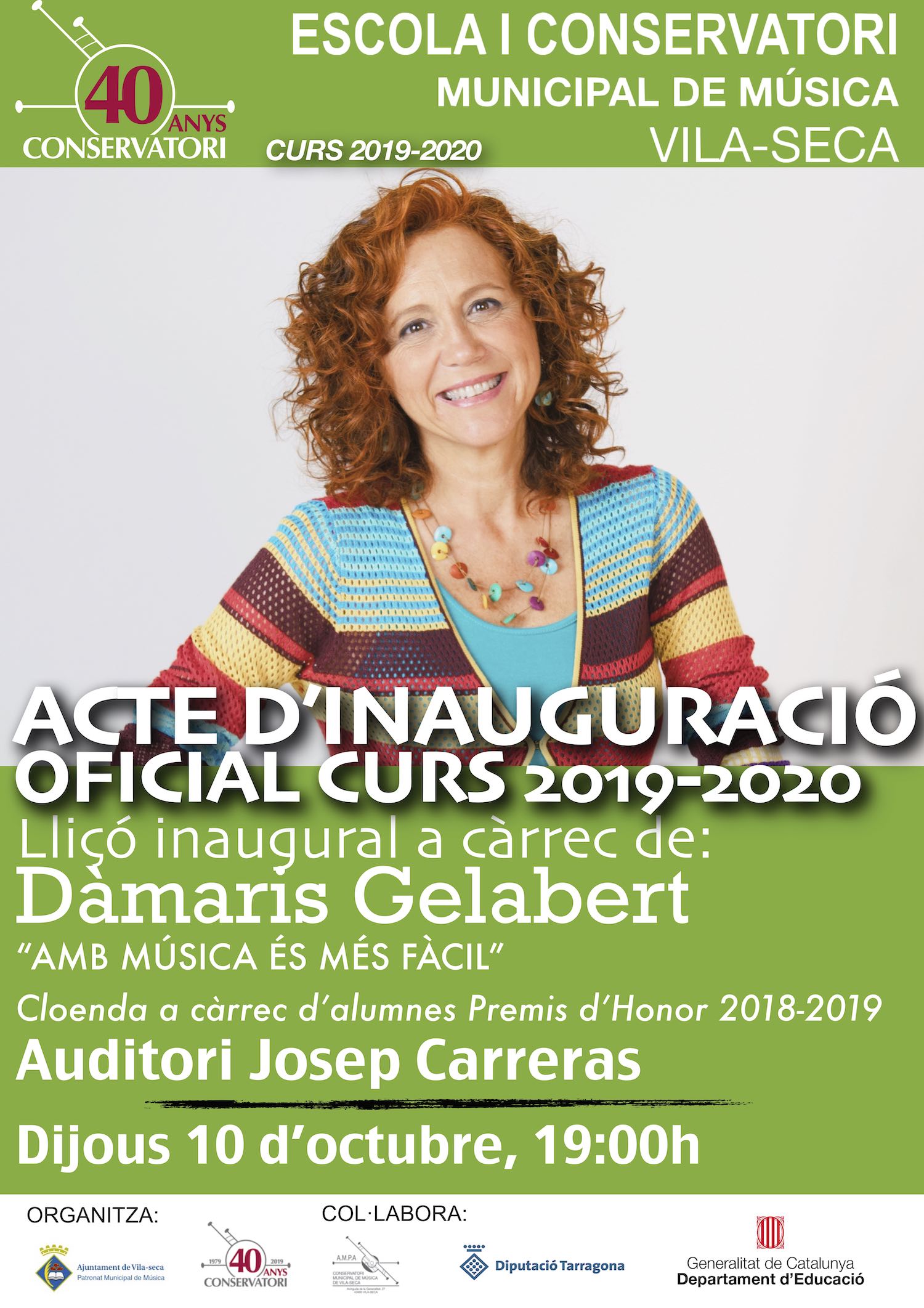 Dàmaris Gelabert obrirà el curs 2019-2020