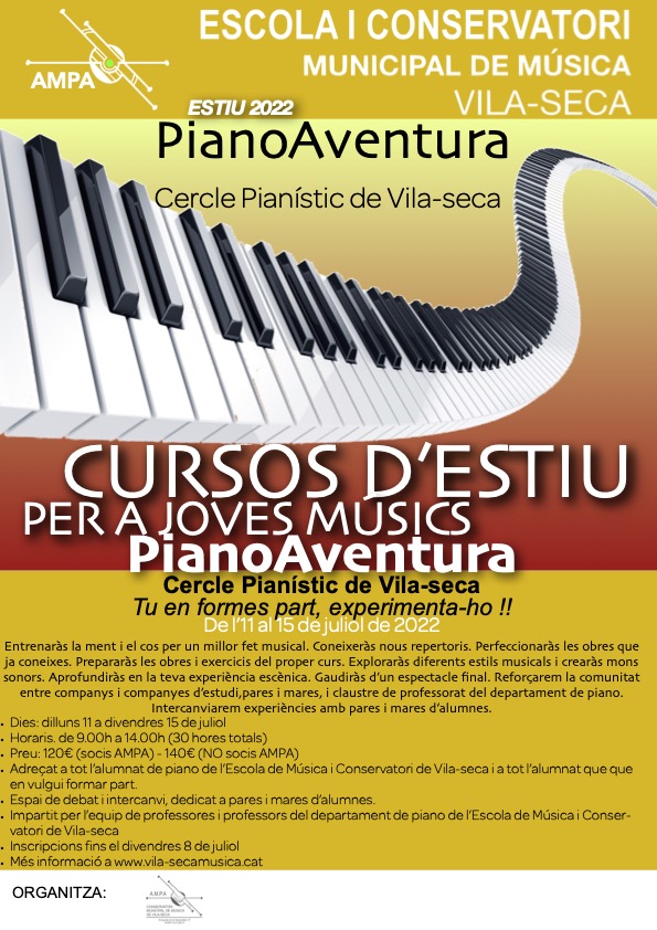 Cursos d'Estiu per a Joves Músics: PianoAventura