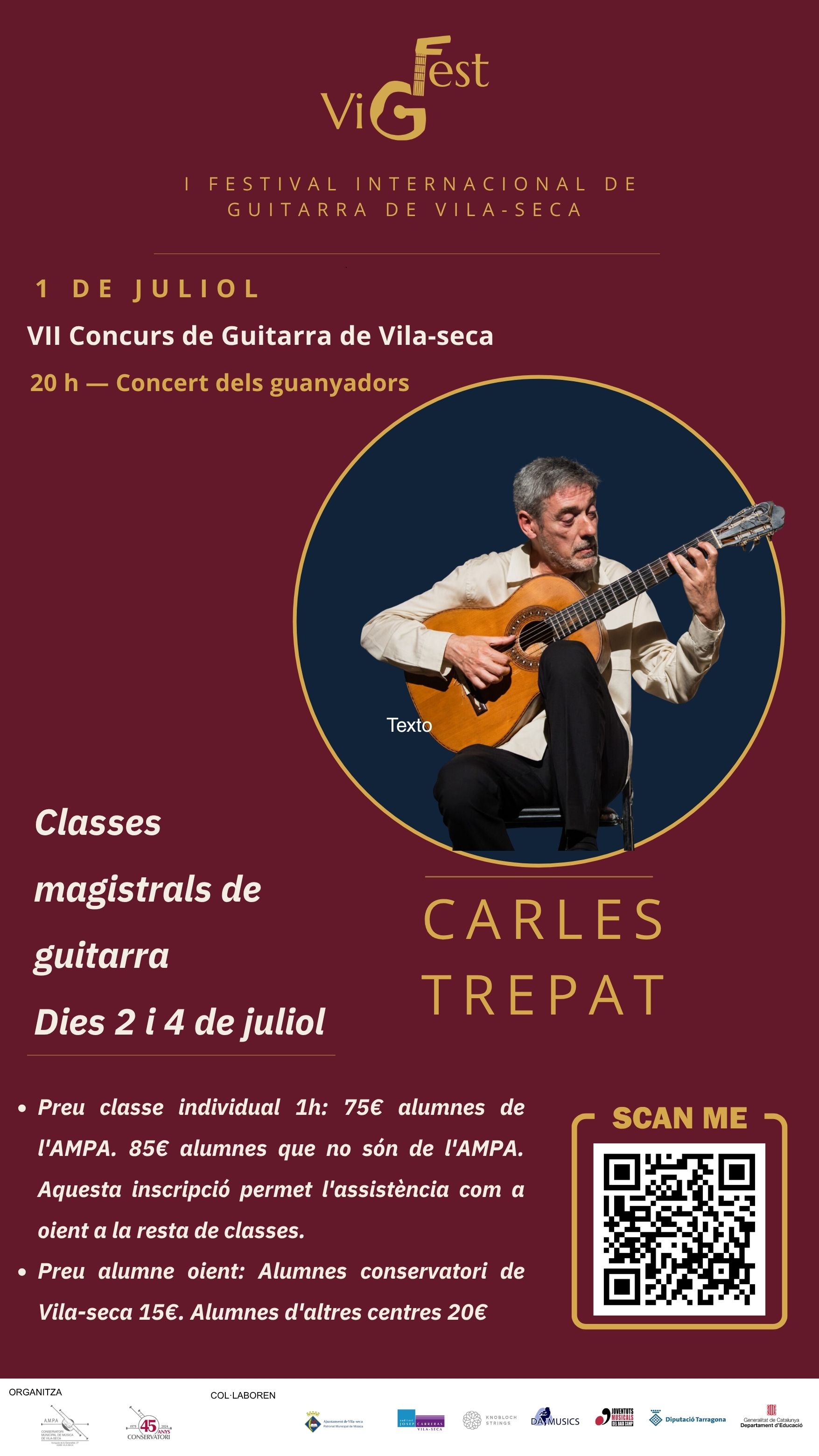Obertes les inscripcions per a les classes magistrals de guitarra amb Carles Trepat