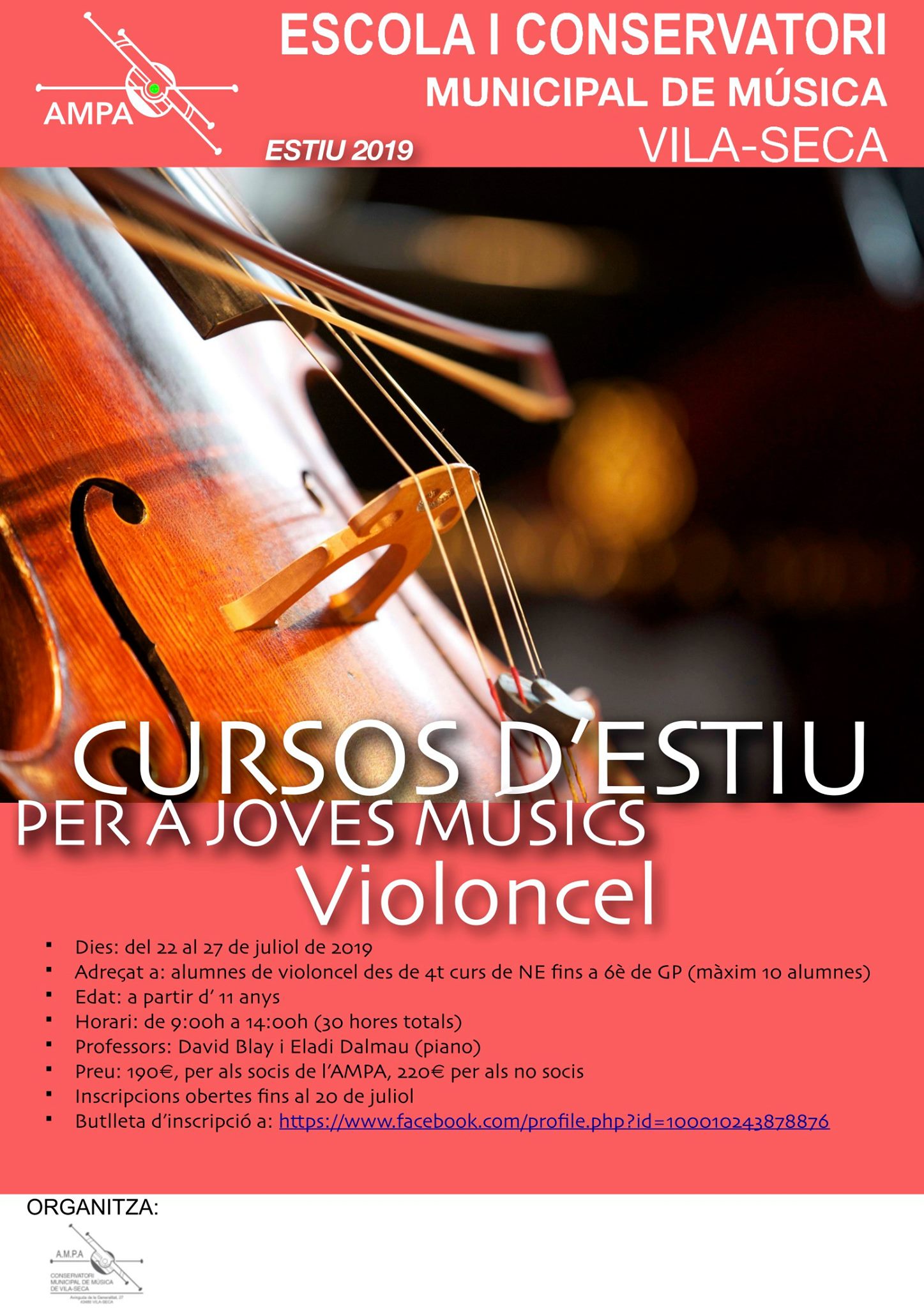 Inscripcions obertes al Curs d'Estiu per a Joves Músics de Violoncel