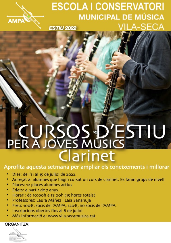 Cursos d'Estiu per a Joves Músics: Clarinet