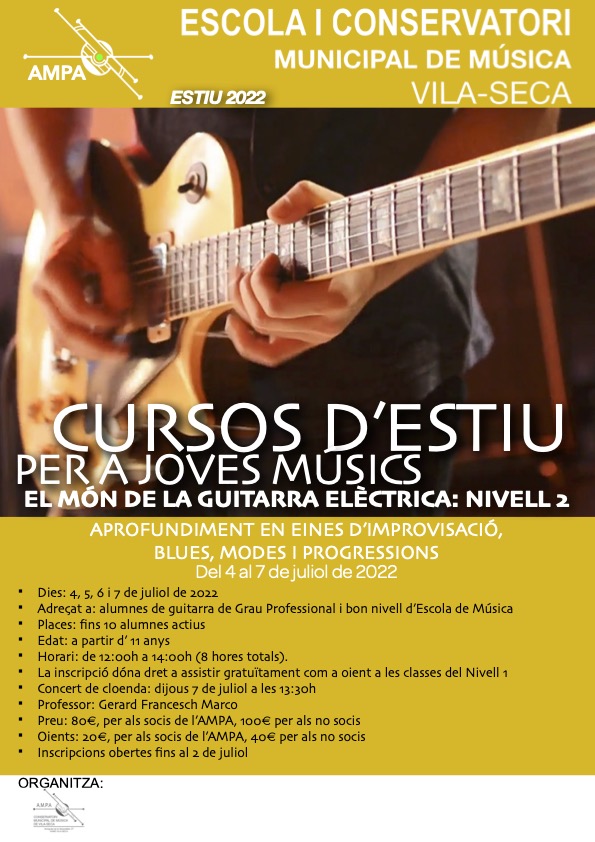 Cursos d'Estiu per a Joves Músics: El món de la Guitarra Elèctrica - Nivell 1