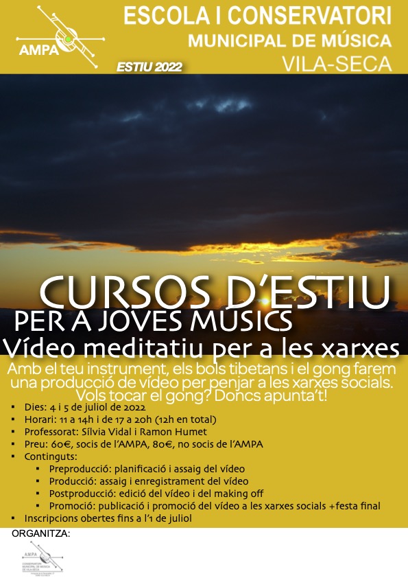 Cursos d'Estiu per a Joves Músics: Video meditatiu per a les xarxes