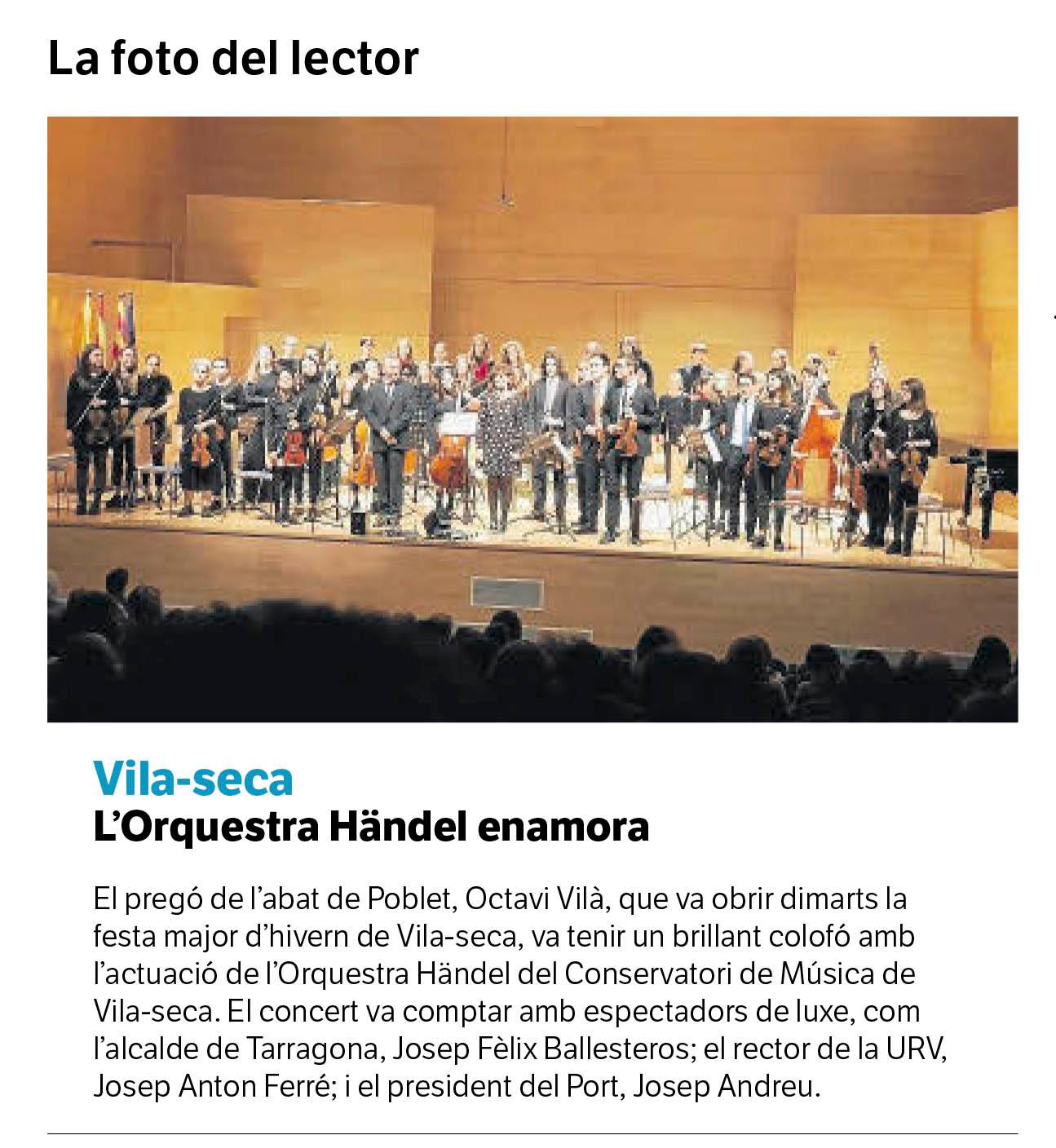 L'Orquestra Händel, al Diari de Tarragona